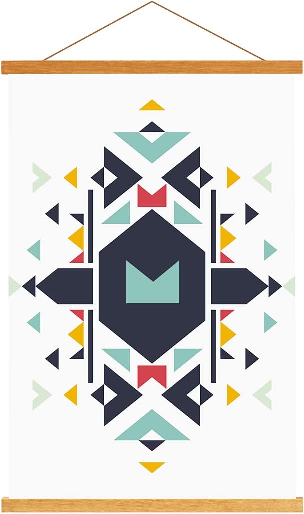 Ywlake Magnetic Poster Hanger, 12x18 12x16 12x24 Poster Frame Wood Wooden Magnet Print Posters Dowel Scroll Hanger Hangers Hanging Kit for Walls Map Canvas Artwork (Teak Wood, 12")