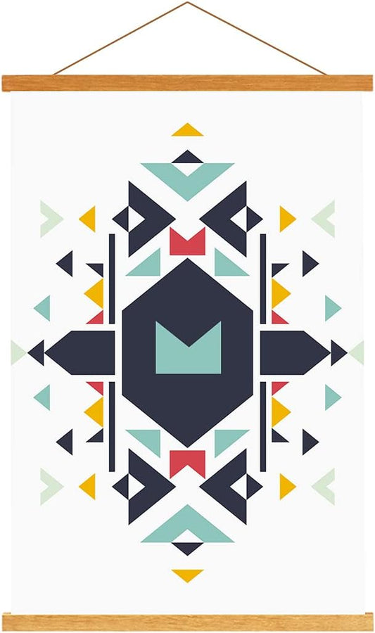 Ywlake Magnetic Poster Hanger, 24x36 24x18 24x32 Poster Frame Wood Wooden Magnet Print Posters Dowel Scroll Hanger Hangers Hanging Kit for Walls Map Canvas Artwork (Teak Wood, 24")