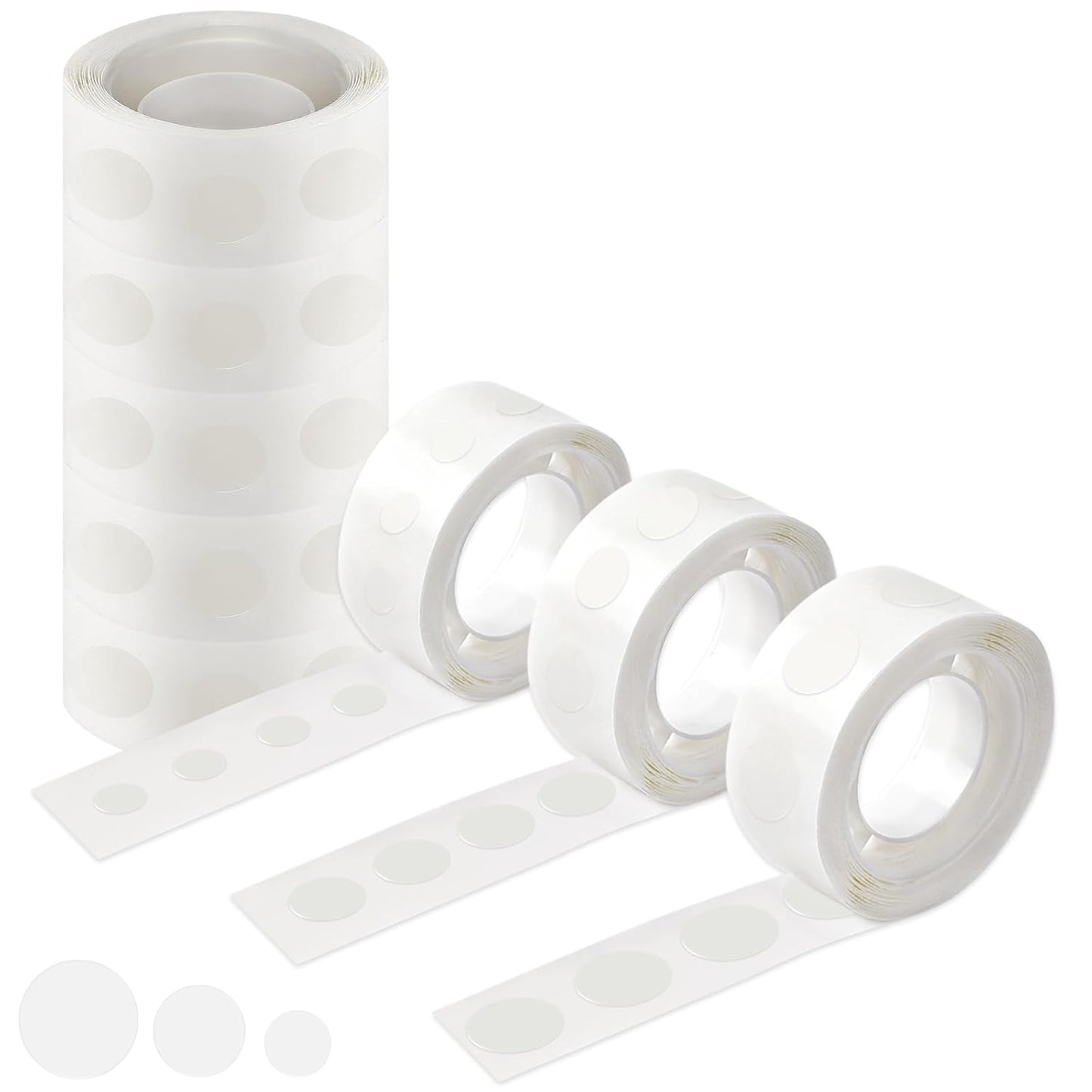 UPINS Glue Points Dots, 800Pcs Balloon Glue Adhesive Dots Double Sided Removable Glue Tape Dots for Balloons Crafts Decoration, 6 mm, 10 mm, 15 mm
