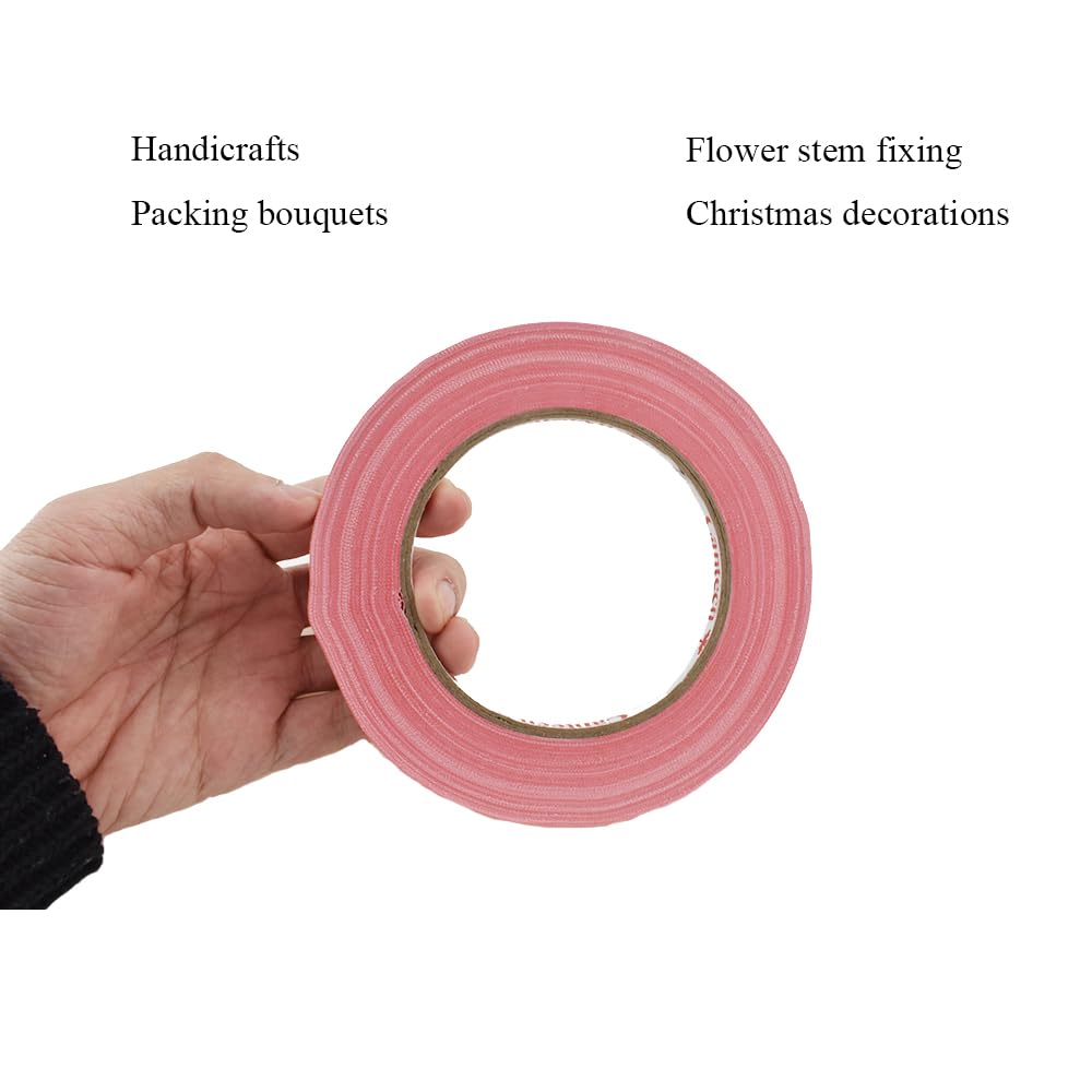 HAHIYO Red 0.25Inch Wide Floral Tape, Waterproof Florist Tape Flower Wrap Adhesive Waterproof Decorative Tape for Bouquet Stem Wrapping Flower Arranging Craft, 2Rolls 200Feet/66Yard Total