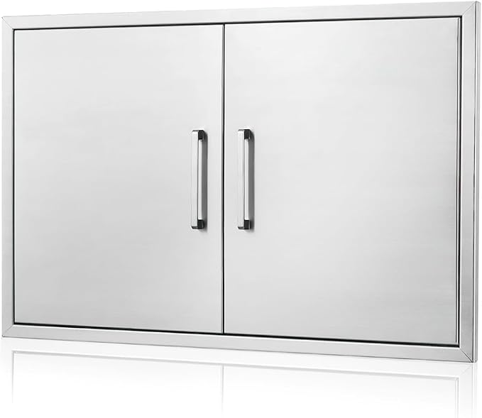 Outdoor Kitchen Door, 30" W21 H Outdoor Kitchen Access Door, Stainless Steel BBQ Double Door, Available for Outdoor Kitchen Island or Outdoor Kitchen.