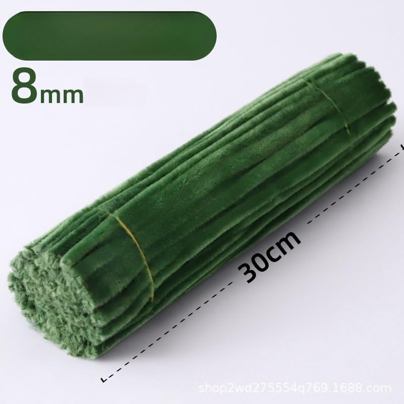 100 Pieces Pipe Cleaners Chenille Stem, Green Pipe Cleaners Craft Set for Pipe Cleaners DIY Christmas Tree Arts Crafts Decorations, Chenille Stems Pipe Cleaners (Moss Green)