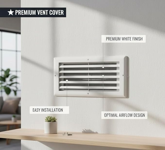 Premium 10" X 6" [Duct Opening] Linear Aluminum Bar Return Air Grille - White - White [Outer Dimensions: 12"W x 7"H] – for Ceiling, Wall Use