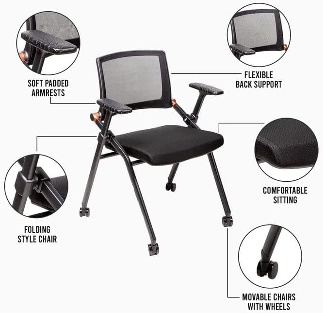 Triton Foldable Poker Table with 8 Chairs - Premium Soft-Padded Armrest, Individual Cup Holders, Portable Mat- Crafted with Durable Materials, Long-Lasting Poker Table for 8 Players