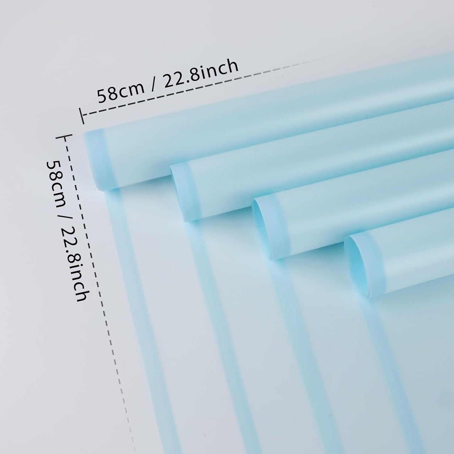 FUHITIM 20 Sheets Flower Wrapping Paper - Waterproof Floral Bouquet Packaging Paper for DIY Crafts，Florist Supplies Packaging Paper for Wedding Birthday Gift (Translucent Light Blue)