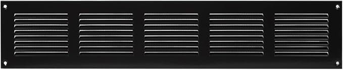 Repa Market Air Vent Cover 20x4 Inch (Outer Dimensions) Black Galvanized Steel Louvered Grill Cover with Mesh Screen/Wall or Ceiling Vent/HVAC Register for Indoor and Outdoor Ventilation