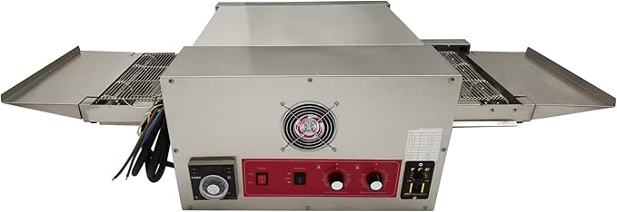 220V Countertop Conveyor Pizza Oven Commercial Baking Electric Oven 12" Belt 6000W 300℃ Working Temperature Baking Bread Cookies