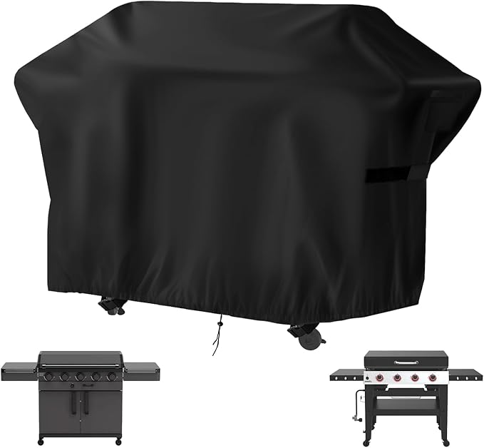 Heavy Duty Waterproof Gas Grill Cover, 76 inch Flat Top Griddle Cover for Weber Char-Broil Nexgrill More，4-6 Burner Grill Cover for Most 75 in Smoker，76"x 26"x36"