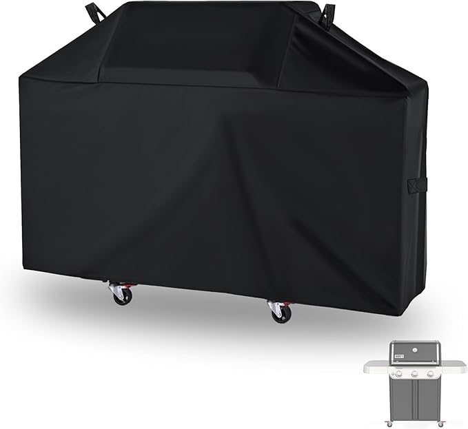 63 Inch Grill Cover for Weber Genesis 300 Series, for New 2022 Genesis 300 Gas Series 3 Burner Grill, Waterproof BBQ Gas Grills Cover, 7757 Grill Cover for Weber 3 Burner Grills