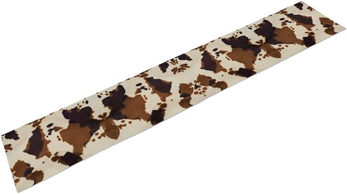 Cowhide Print Table Runner, Western Farm Animal Fur Wildlife Rustic Table Runner for Kitchen Farmhouse Dining Home Banquet Party 13x70in
