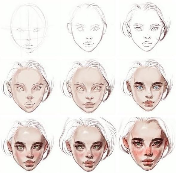 6 Colors Skin Tone Alcohol Markers Set, Double Tipped Soft Fine Tips and Brush Art Marker Set for Artist Beginers Adults Coloring Sketching (Light)