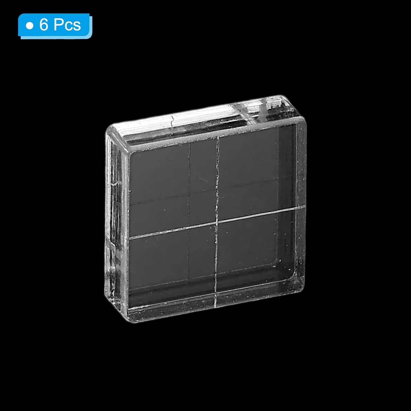 PATIKIL 1"x1" Acrylic Stamp Block, 6Pcs Clear Stamping Block with Grid Lines Decorative Mounting Blocks Square for Scrapbooking DIY Crafts Card Making