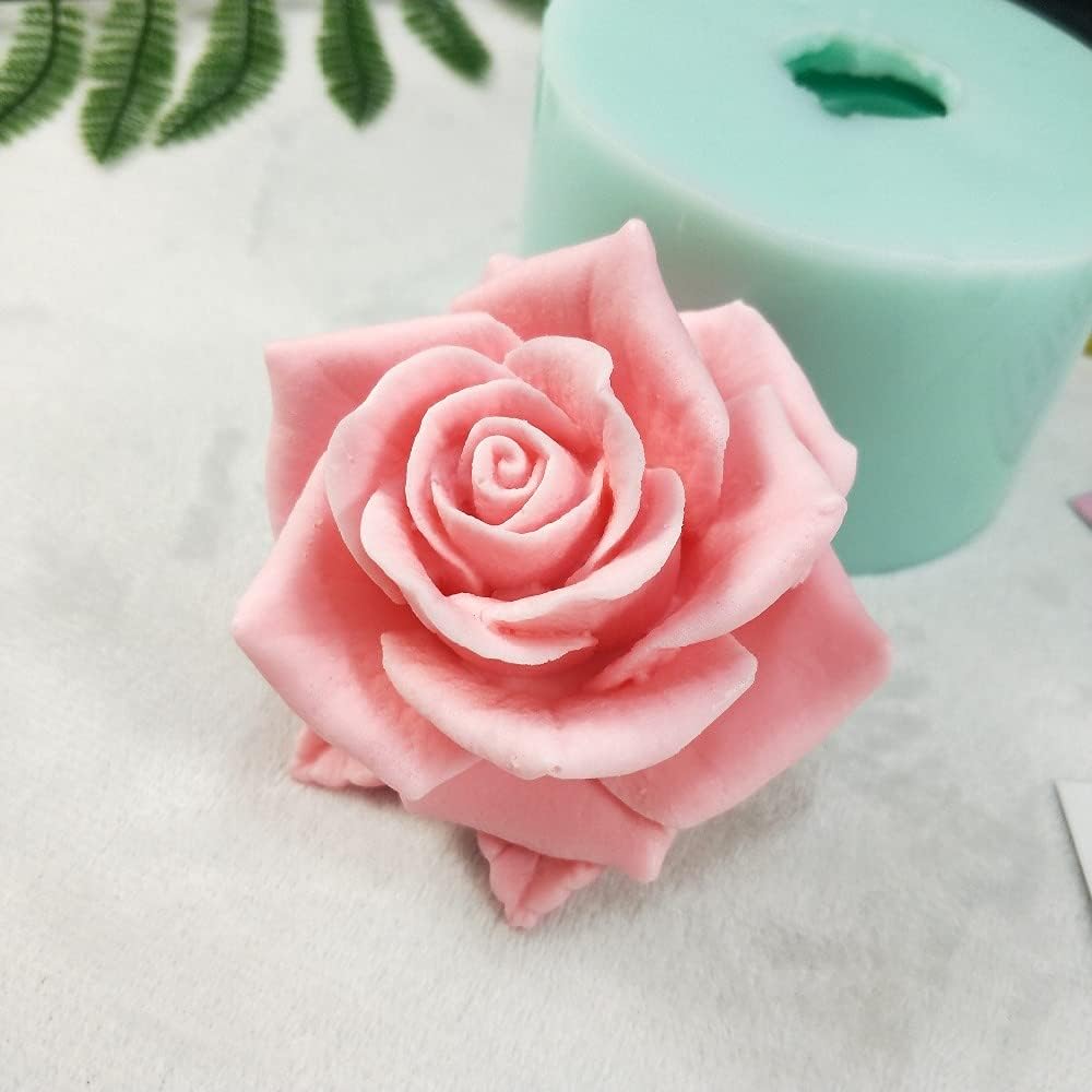 GreatMold 3D Blossom Rose Soap Mold Candle Mould Epoxy Resin Flower Crafts Silicone Molds Beautiful Rose Flower Wax Melt Cake Decoration Art Crafts Moulds