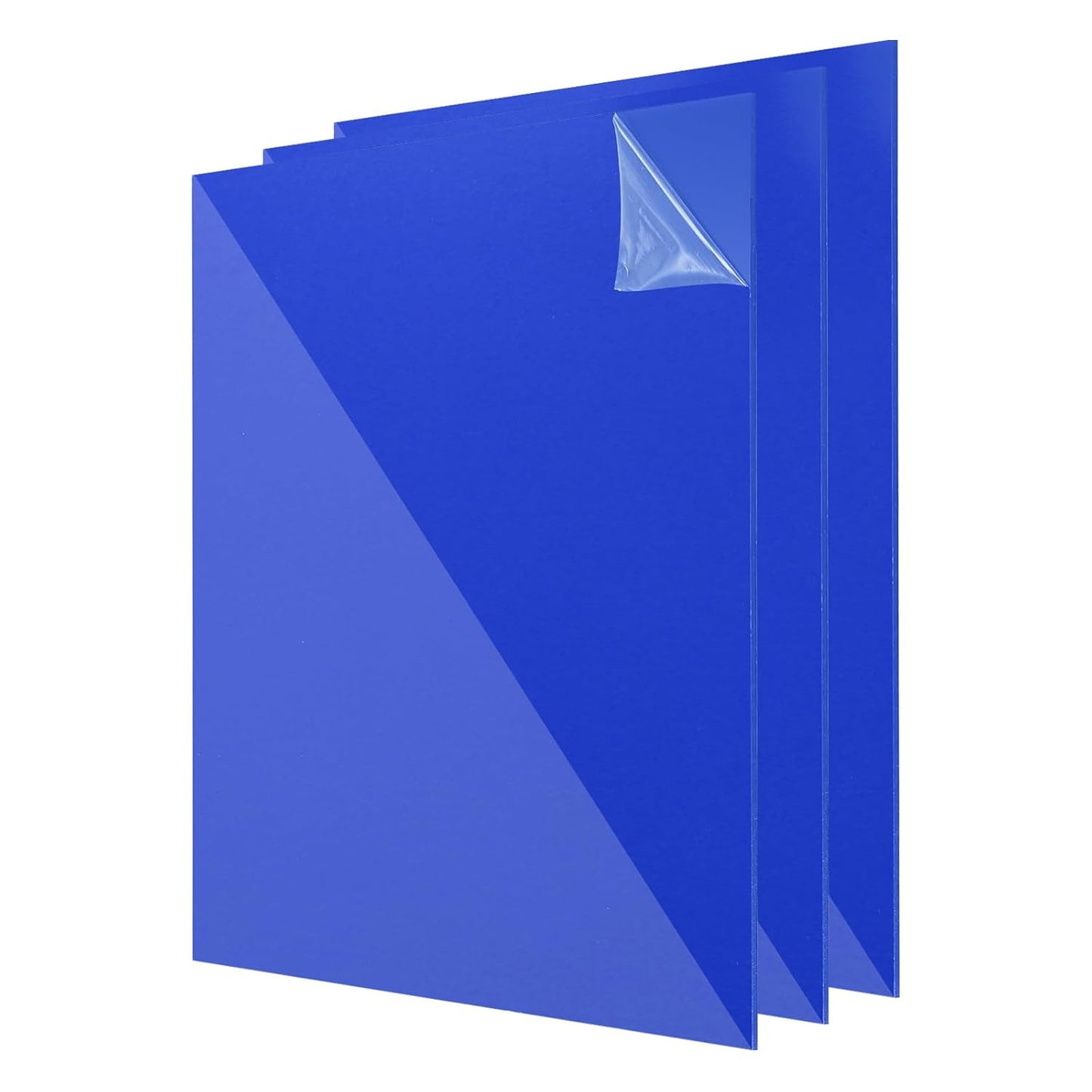uxcell 3Pcs Acrylic Sheets 8x8 Inch Acrylic Panel 1/8 Inch-3mm Plastic Board for Picture Frames Sign Holders DIY Display Projects Craft, Clear Blue
