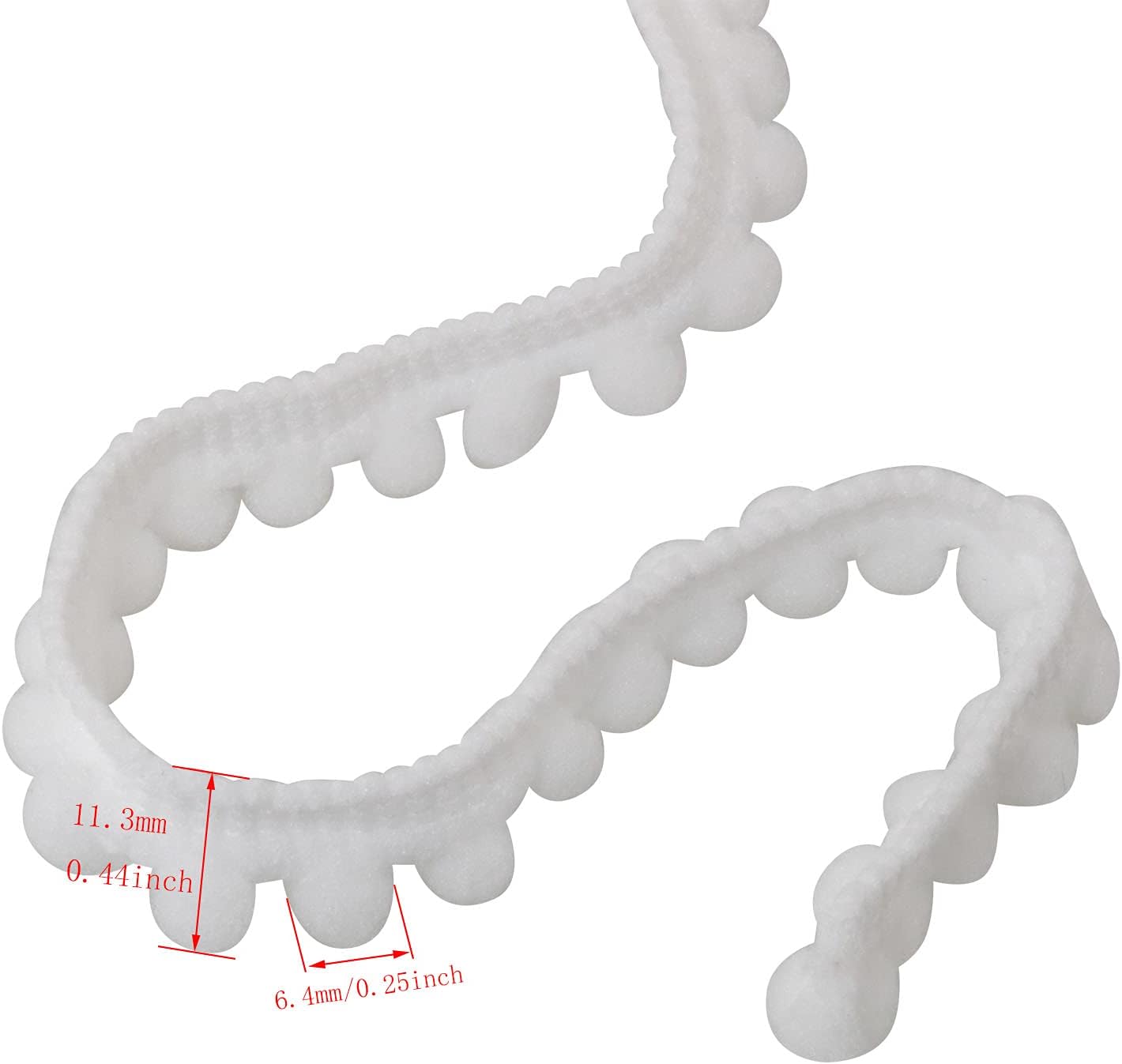 10 Yards Mini Pom Pom Trim Ball Fringe Ribbon Tassel Curtain Carpet Lace Clothes Pillow Decoration Craft Ribbon Sewing Tassel Decoration, White