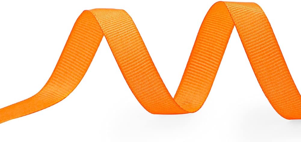 LIUYAXI 1/2" X 50 Yards Solid Orange Grosgrain Ribbon, Perfect for Crafts, Wedding Decor, DIY Hair Accessories, Sewing, Gift Package Wrapping and More