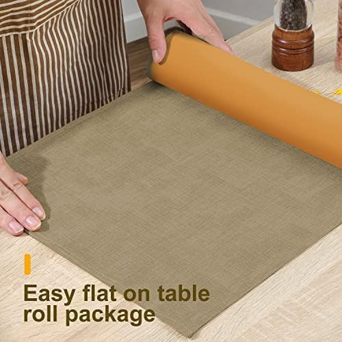 Wipeable Table Runner, Thick Farmhouse Dresser Runner, Rustic Indoor/Outdoor (72'', Camel Brown)