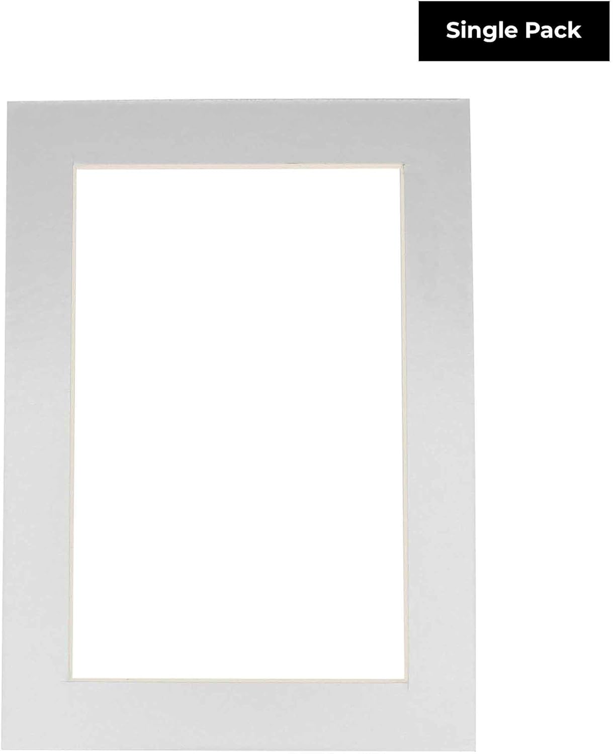 11x14 Mat for 8.5x11 Photo - Precut Metallic Silver Picture Matboard for Frames 11 x 14 Inches - Bevel Cut Matte to Display Art 8.5 x 11 Inches - Acid Free ONE MAT with Backing Board & Clear Bag