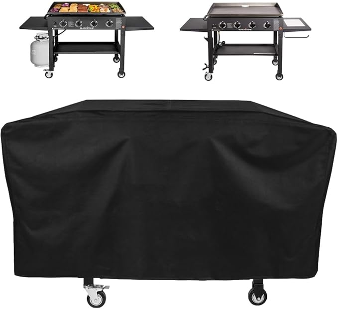 Griddle Cover Updated Fits Blackstone 5484 36 inches Cooking Station with Hood and Shelves, 600D Heavy Duty Waterproof Flat Top Grill Cover for Blackstone 5484 36" Griddle Cover Black