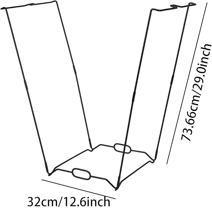 Trash Bag Holder Heavy Duty Kitchen Cabinet Iron Black Outside Camping Bathroom Yard Leaf Bags Stand Garbage Bag Holder Frame