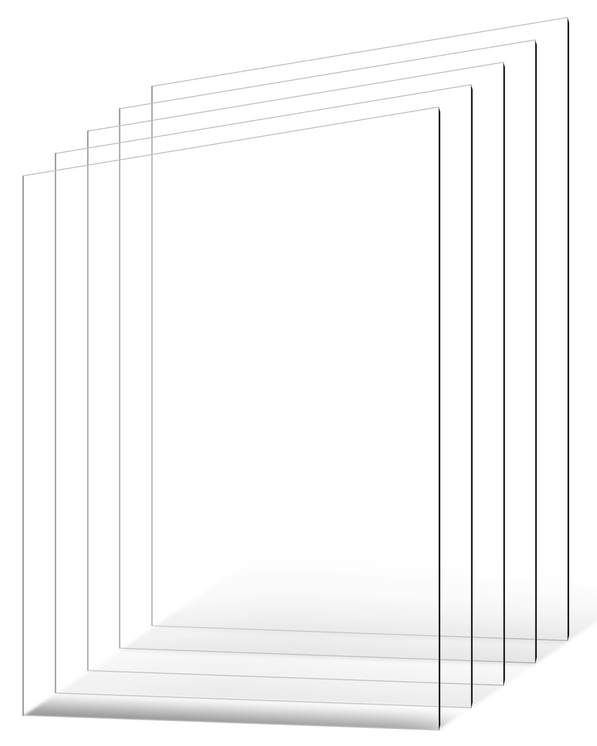 VEVOR PET/Plexiglass Sheets, 5-Pack Plastic Sheet, 24 x 36 Inch 0.04 Inch Thick Transparent Clear Flexible Plastic Panels for Craft, Replacement Picture Frame Glass, DIY Display Project, Easy to Cut