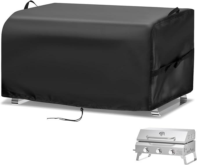 Grill Cover for NXR 3 Burner Portable Gas Grill, 25 inch Waterproof Outdoor Grill Cover for Onlyfire 3-Burner Portable Tabletop Gas BBQ, Barbecue Cover (Cover Only) - 25" L×19" W×15" H