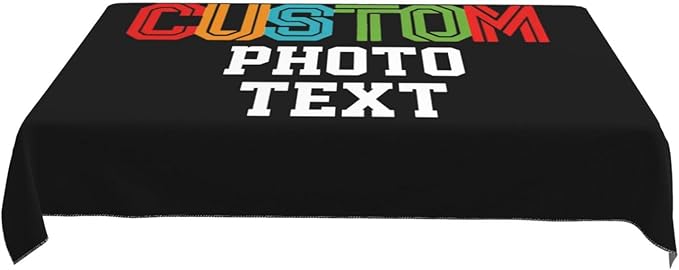 Custom Rectangle Table Cloth, Add Your Own Photo Logo Text, Personalized Tablecloth, Customizable Oil Proof Wipeable Table Cover for Wedding, Party, Restaurant, Outdoor, Picnic, 35x55in
