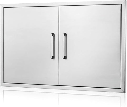 Outdoor Kitchen Door, 36" W21 H, Stainless Steel BBQ Double Door, Island or Outdoor Kitchen Access