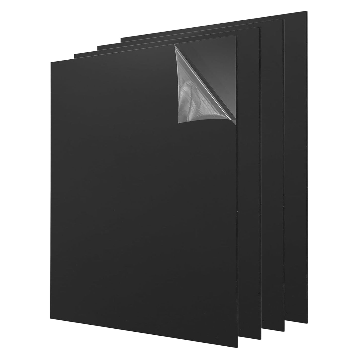 uxcell 4Pcs Acrylic Sheets 12x12 Inch Acrylic Panel 1/8 Inch-3mm Plastic Board for Picture Frames Sign Holders DIY Display Projects Craft, Black