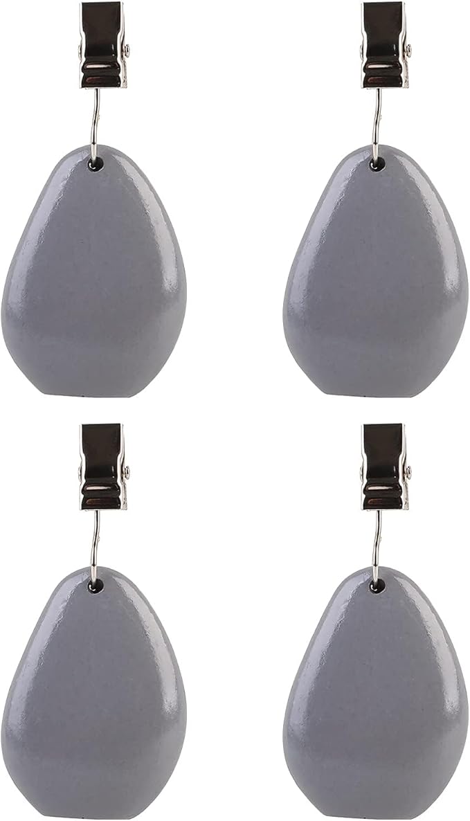 TwoFish Home Set of 4 Grey Stone Tablecloth Weights Clips Handicraft Grey Stone Tablecloth Clamps Pack of 4