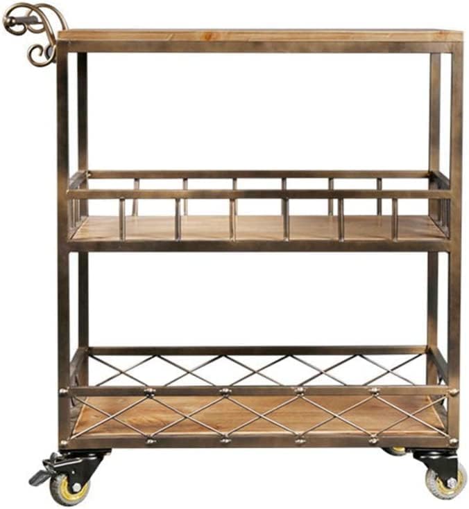 Bar Serving Cart for Hotel Business Restaurant Serving Cart Catering Storage Shelf with Wheels/Rolling Bar Serving Cart for Restaurant Catering Kitchen Storage Serving Utility Trolley