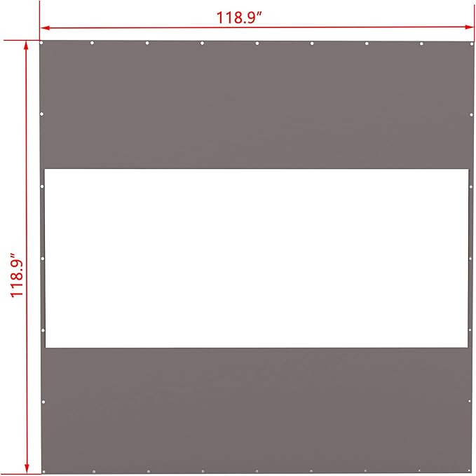 Domi Heavy Duty Outdoor Clear Panel Curtain, 18 oz Waterproof PVC Polyester Curtain, Weather Resistant & Tearproof for Patios, Gazebos, Pergolas, Privacy Screen (10'H x 10'W, Gray)