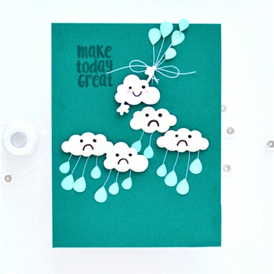 Cutting Dies for Card Making, Metal Scrapbooking Die-Cuts, DIY Bckground Frame Crafts Embossing Stencil, Paper Template Mold/Photo Album Arts Tool (3 Pcs Clouds-3.3x5.5cm)