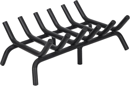 STBoo Fireplace Grate 20inch - Wood Stove Fire Grates Heavy Duty | Fireplace Log Holder | Firewood Log Burning Wrought Cast Iron Rack | Fire Pit Tray for Indoor Chimney Hearth & Outdoor Kindling Tool