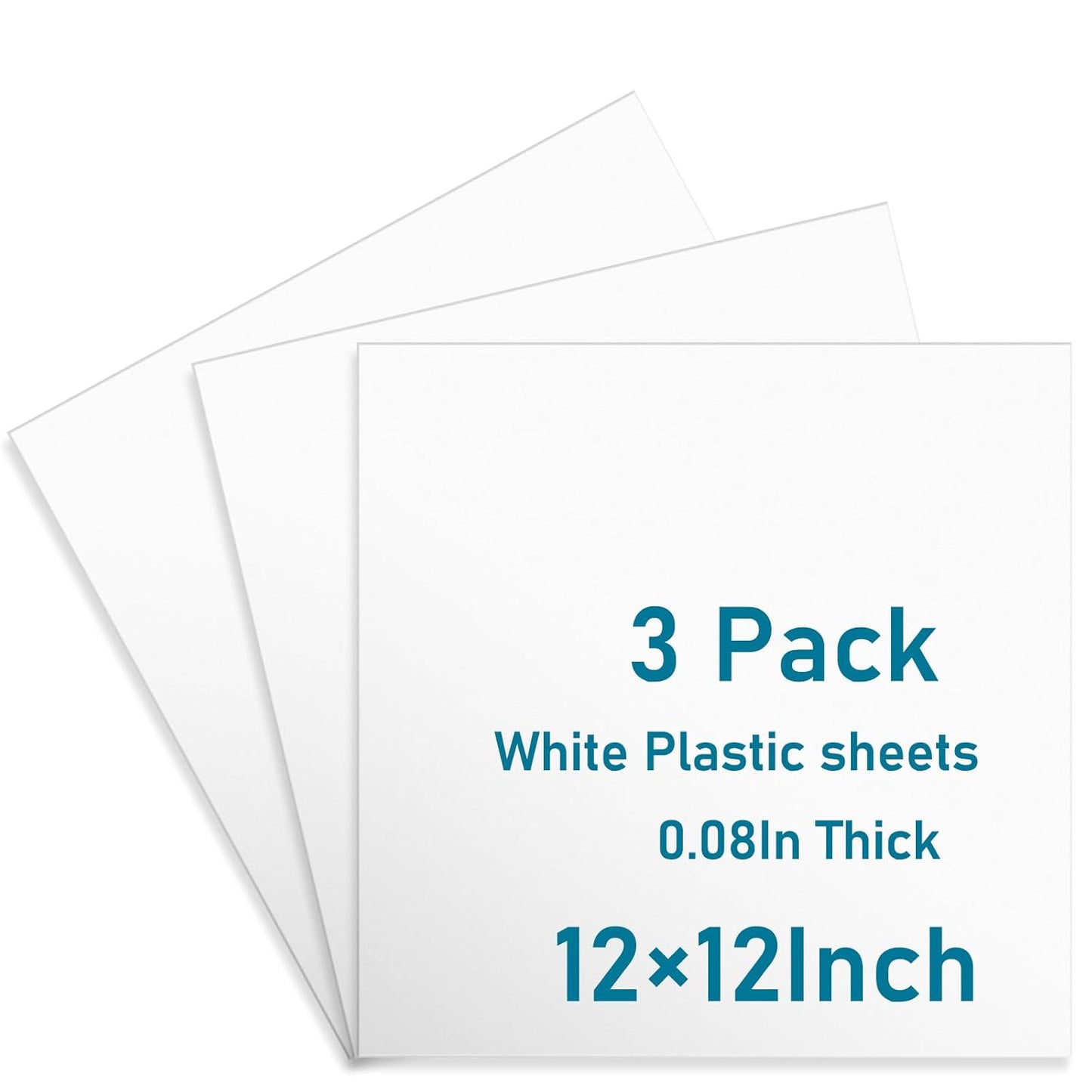 3 Pack White Plastic Sheets 12x12x0.08in Flexible High Tensile Plastic Sheets Hard Plastic Panel for DIY Materials Handicrafts Home Decoration