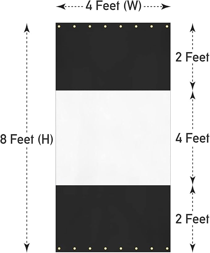 Covers & all Outdoor Clear Panel Curtain, 12 oz Vinyl Outdor Curtains for Patio, Waterproof & Weather Resistant Tarp with Brass Grommets for Pergola, Porch, Gazebos, Balcony (8’ H x 4’ W Feet, Black)