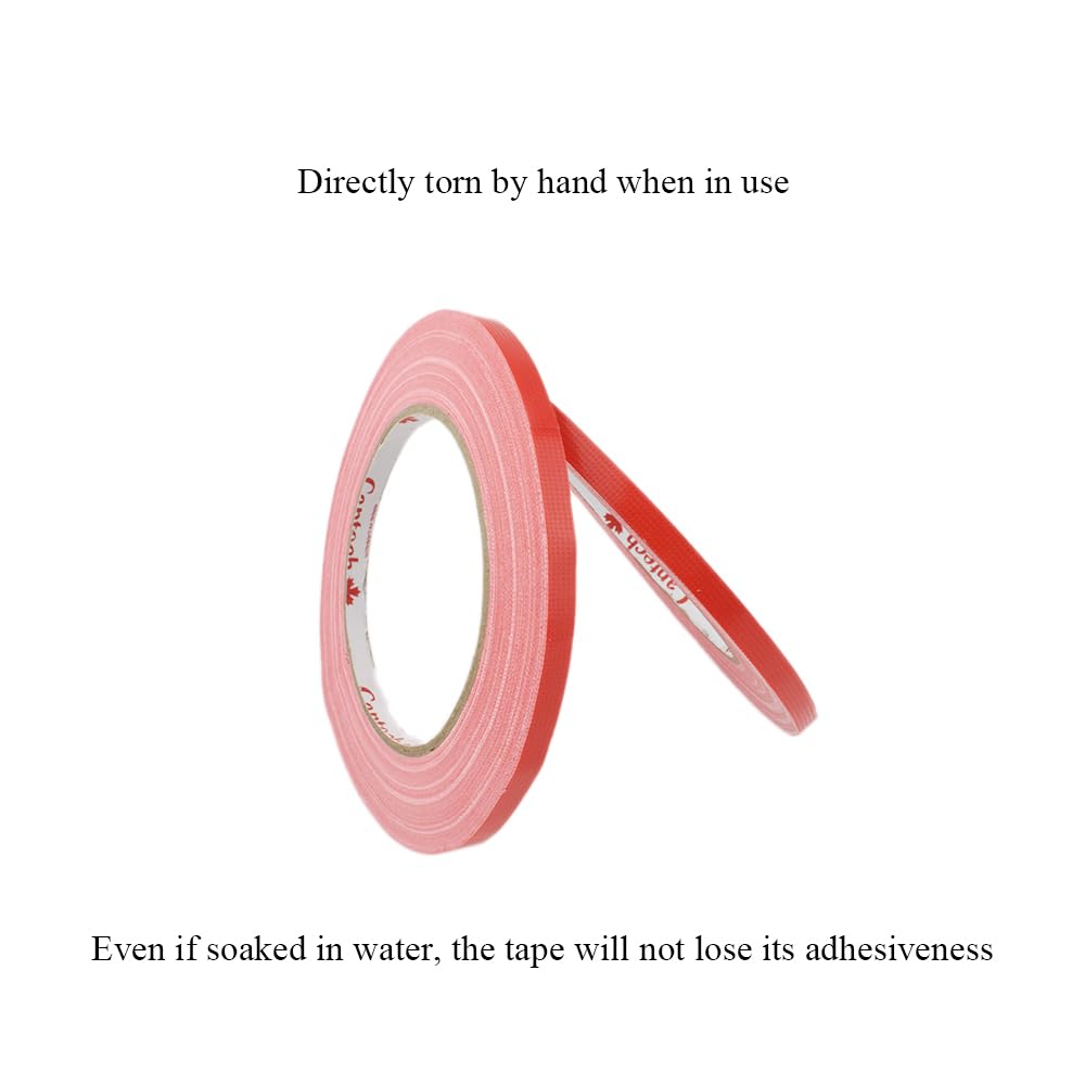 HAHIYO Red 0.25Inch Wide Floral Tape, Waterproof Florist Tape Flower Wrap Adhesive Waterproof Decorative Tape for Bouquet Stem Wrapping Flower Arranging Craft, 2Rolls 200Feet/66Yard Total