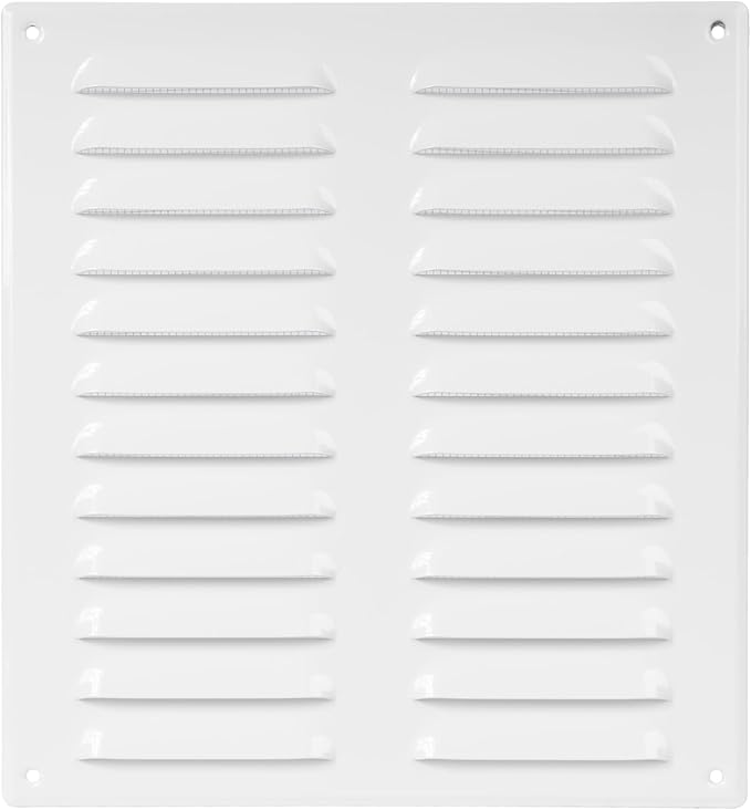 Repa Market 10" x 11" White Steel Vent Cover – Wall & Ceiling Air Return Grille with Mesh Screen – HVAC Intake & Exhaust Register – Durable Metal Duct Cover for Indoor or Outdoor Ventilation Systems
