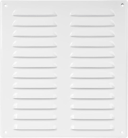 Repa Market 10" x 11" White Steel Vent Cover – Wall & Ceiling Air Return Grille with Mesh Screen – HVAC Intake & Exhaust Register – Durable Metal Duct Cover for Indoor or Outdoor Ventilation Systems