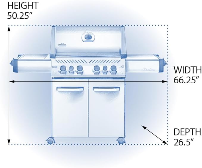 Napoleon P500RSIBNSS-3 Prestige 500 RSIB Natural Gas Grill, sq. in + Infrared Side and Rear Burner, Stainless Steel