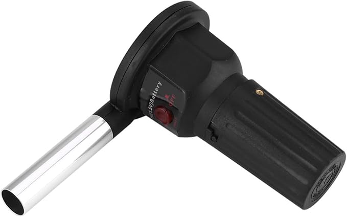 BBQ Air Blower, Portable Handheld Electric Blower Electric Fireplace Bellows Battery Not Included for Outdoor Camping Picnic Charcoal Grill Barbecue