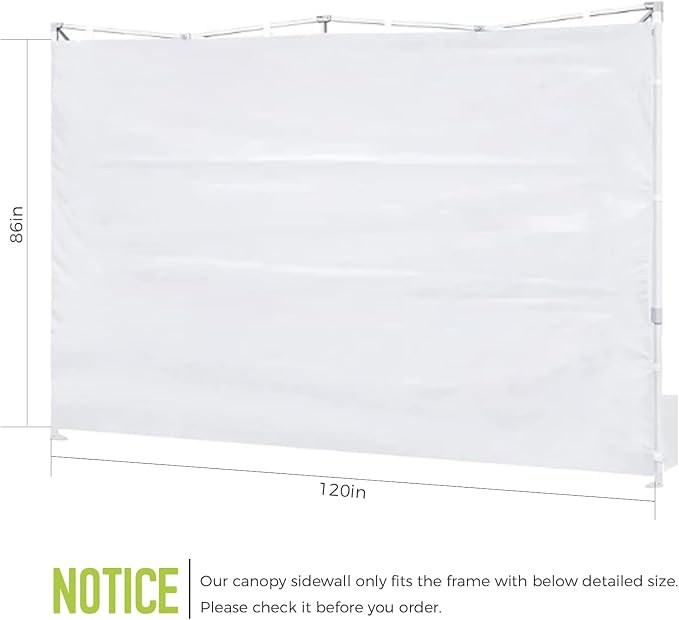 10x10 Pop Up Canopy Sidewall - 1 PC 300D Waterproof Attachable Tent Wall, Privacy Shade for Outdoor Events, Vendor Booths (Tent Not Included, Basic Style)
