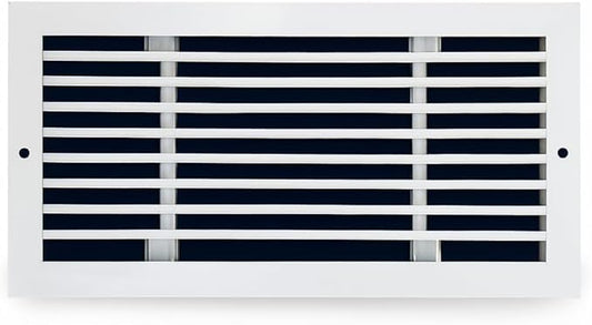Premium 8" X 4" [Duct Opening] Linear Aluminum Bar Return Air Grille - White - White [Outer Dimensions: 10"W x 6"H] – for Ceiling, Wall Use- HVAC Vent Duct Cover Diffuser – [White]