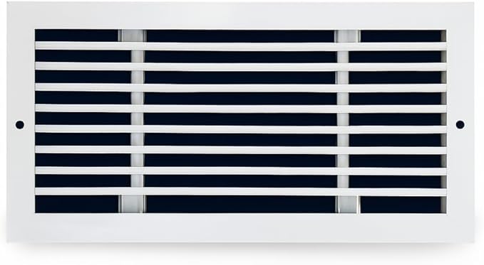 Premium 10" X 6" [Duct Opening] Linear Aluminum Bar Return Air Grille - White - White [Outer Dimensions: 12"W x 7"H] – for Ceiling, Wall Use