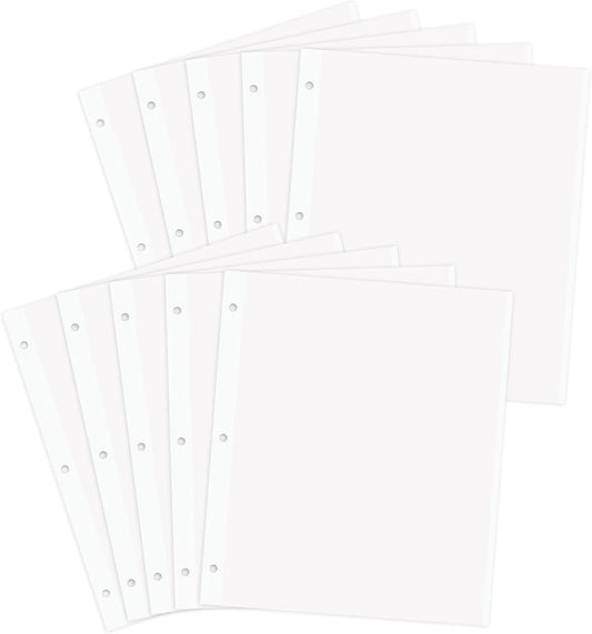 Zesthouse Photo Album Refill Pages for 3 Ring (10 Pack), 18 in Photo Albums Self Adhesive Pages Holds 12x12 8x10 5x7 4x6 2x3 Photos or Recipe Cards