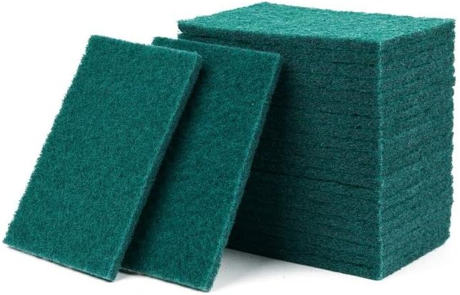 50-Pack Heavy Duty Green Scouring Pads 4x6 Inch | Reusable Non-Scratch Scrub Pads for Kitchen, Dishes, Pots, Pans, Grills & Household Cleaning | Multipurpose Scrubbers for Tough Stains