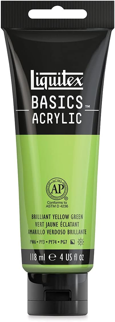 Liquitex BASICS Acrylic Paint, 118ml (4-oz) Tube, Brilliant Yellow Green