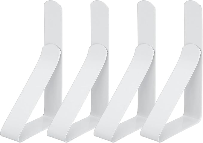 uxcell 4 Pack Tablecloth Clips, Stainless Steel Table Cloth Cover Clamps, 2.95" x 1.77" Windproof Holder Clips for Home Party Picnic Wedding Camping Dining Tables, White