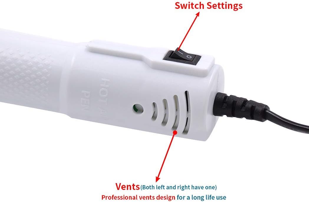 mofa Embossing Heat Gun,Hot Air Gun Tools Shrink Gun with Stand For DIY Embossing And Drying Paint Multi-Purpose Electric Heating Nozzle 150W(White,Blue)