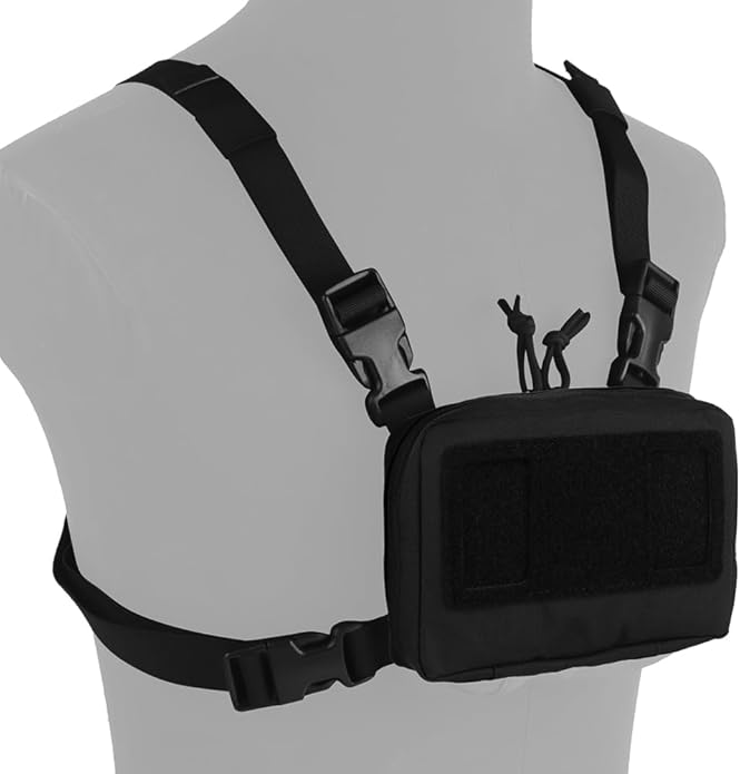 FoldPanel Tactical Chest Vest Pouch Set, Chest Rig Phone Mount as 4.7-6.7" Phone Plate Carrier Accessory with Pouch Cover